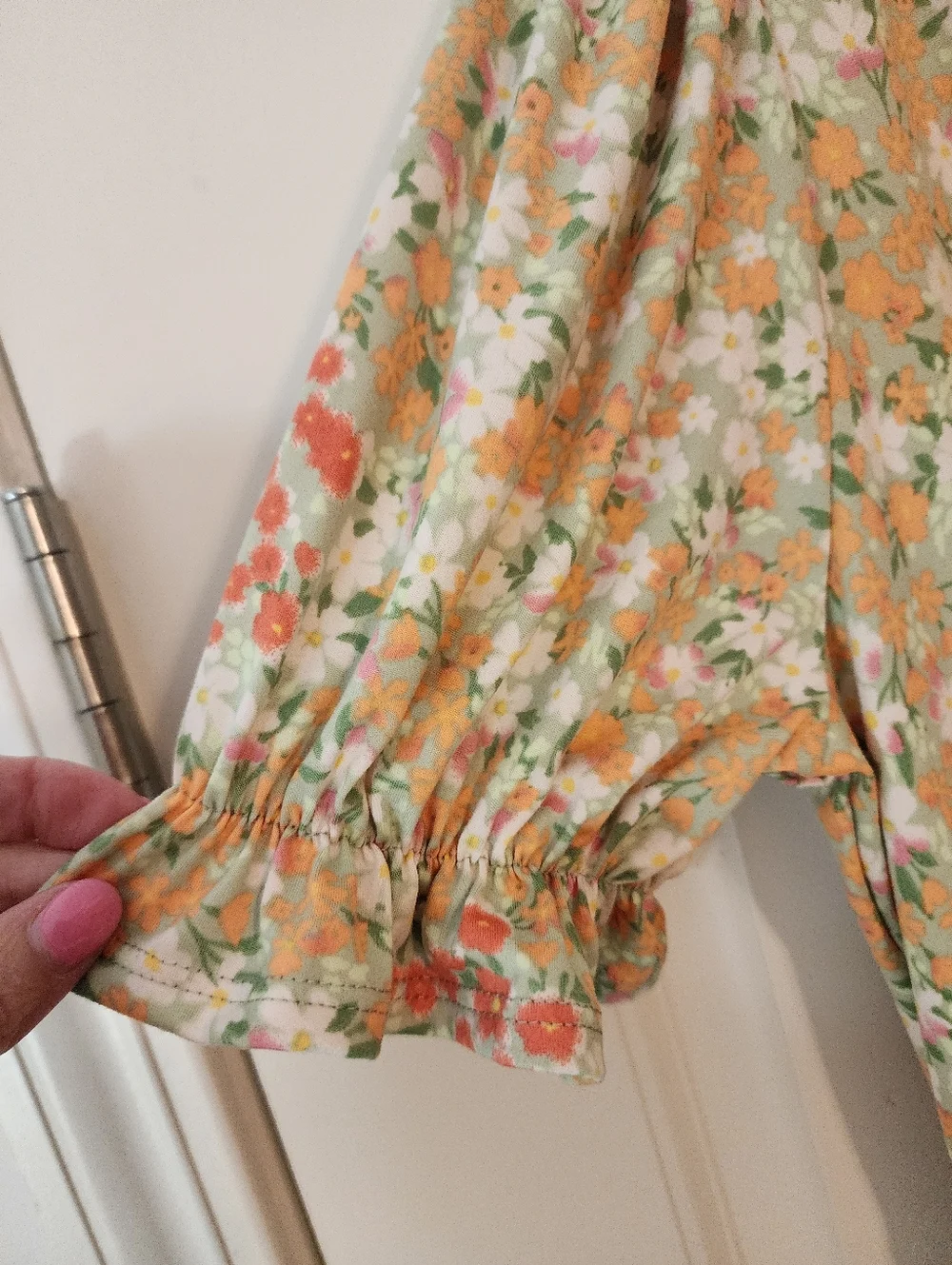 Haptics Floral Tie-Front Romper Yellow Peach Cream Floral 1X Cottagecore Summer